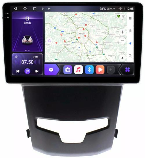 Магнитола для SsangYong Actyon II 2013-2021 - Kuberg SF-9082 QLed+2K, Android 12, TS10,  CarPlay, 4G SIM-слот