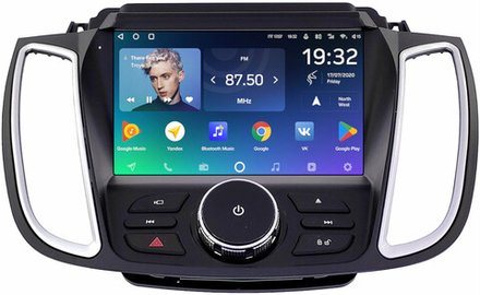 Магнитола для Ford Kuga 2 2017-2019 (SYNC 3, рамка с кнопками тип 1) - Teyes CC2 PLUS монитор 9" QLED на Android 10, ТОП процессор, 4Гб+64Гб, 4G SIM-слот