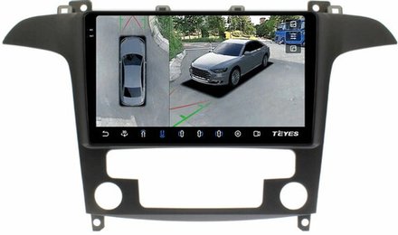Магнитола для Ford S-Max, Galaxy 2 2006-2015 (климат) - Teyes CC3-2K-360 на Android 10, 2K QLED, 6Гб+128Гб, CarPlay, 4G SIM-слот, 4 камеры в комплекте