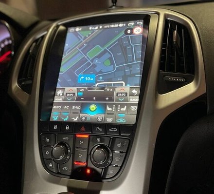 Магнитола для Opel Astra J 2009-2015 (любые комплектации) - Kuberg ZF-1227-Q6 монитор 10.4" в стиле "Тесла" на Android 11, Snapdragon, CarPlay, 4G SIM-слот, 8/128Гб