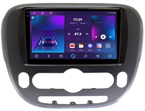 Магнитола для KIA Soul 2 2014-2019 (климат, рамка матовая) - Parafar PF526T2RN2K на Android 13, QLED+2K, ТОП процессор, 4Гб+32Гб, CarPlay, 4G SIM-слот