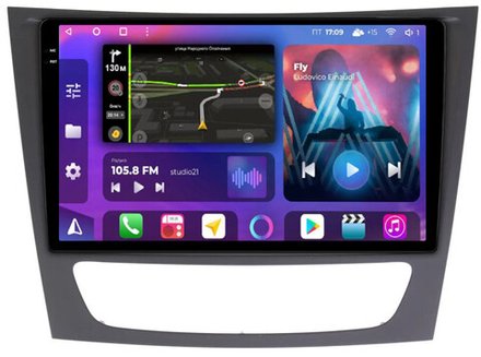Магнитола для Mercedes-Benz E W211 2002-2010, CLS W219 - FarCar BM1260M-2K монитор 9.5" 2K QLED на Android 14, TS10, 4+32Гб, CarPlay, 4G SIM-слот