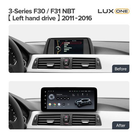 Магнитола для BMW 3 F30 2011-2016 NBT - Teyes LUX ONE 360 монитор 12.3" 2K QLED на Android 10, 6/128Гб, CarPlay, 4G SIM-слот, 4 камеры в комплекте