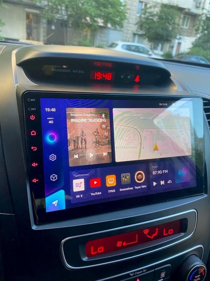Магнитола для KIA Sorento 2 XM 2012-2020 c экраном климата снизу - Canbox 9-1404 Qled, Android 10, ТОП процессор, SIM-слот