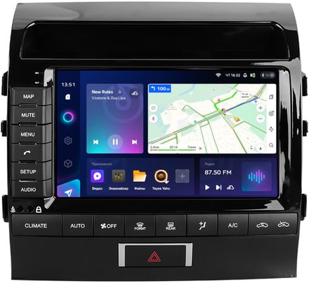 Магнитола для Toyota Land Cruiser 200 2007-2015 (штатная КЗВ или 360, рамка 9) - Teyes CC3-2K QLed Android 10, ТОП процессор, SIM-слот, CarPlay