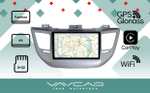 Магнитола для Hyundai Tucson 2016-2018 (рамка серебро) - Vaycar VA23-0546 на Android 13, 8-ядер, 2Гб-32Гб, 4G SIM-слот