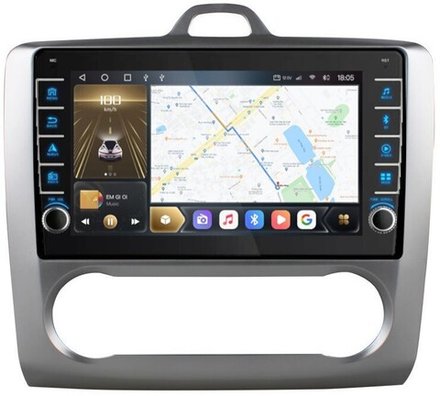 Магнитола для Ford Focus II 2004-2011 (климат) - Kuberg OL-9201-A (кнопки и крутилки), Android 12, TS10,  CarPlay, 4G SIM-слот