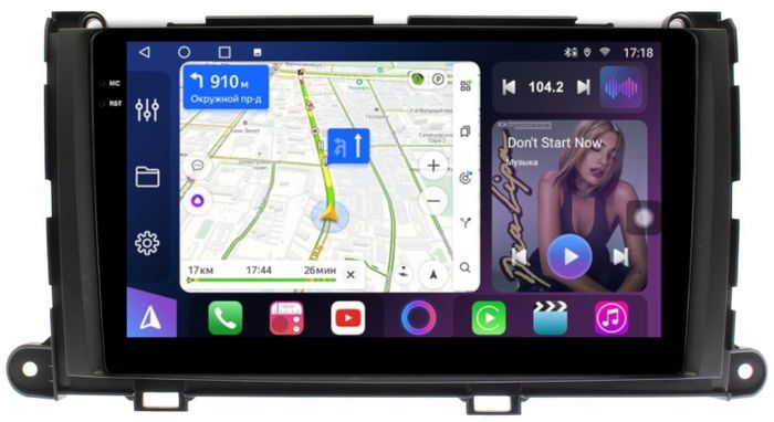 Магнитола для Toyota Sienna 3 2010-2014 - FarCar 3006M монитор 9.5" QLED на Android 14, TS18, CarPlay, 4G SIM-слот
