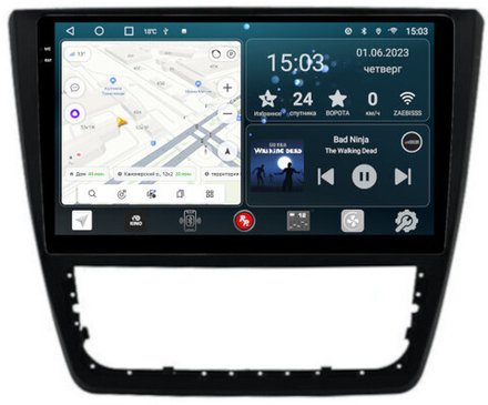 Магнитола для Skoda Yeti 2009-2018 (кондиционер) - RedPower 404 Android 10, QLED+2K, ТОП процессор, 6Гб+128Гб, CarPlay, SIM-слот