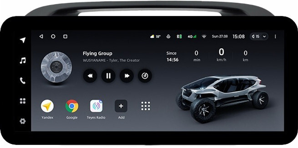 Магнитола для Toyota Camry 30 2001-2006 (рамка черная) - Teyes LUX ONE ROUND монитор 12.3" 2K QLED на Android 10, CarPlay, 4G SIM-слот