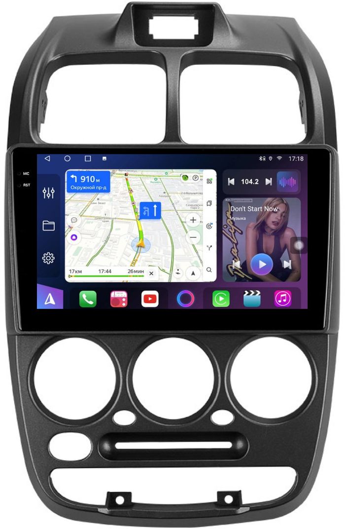 Магнитола для Hyundai Accent 2000-2011 (рамка 1 кнопка) - FarCar S400-TS18 монитор 9.5" QLED на Android 14, CarPlay, 4G SIM-слот