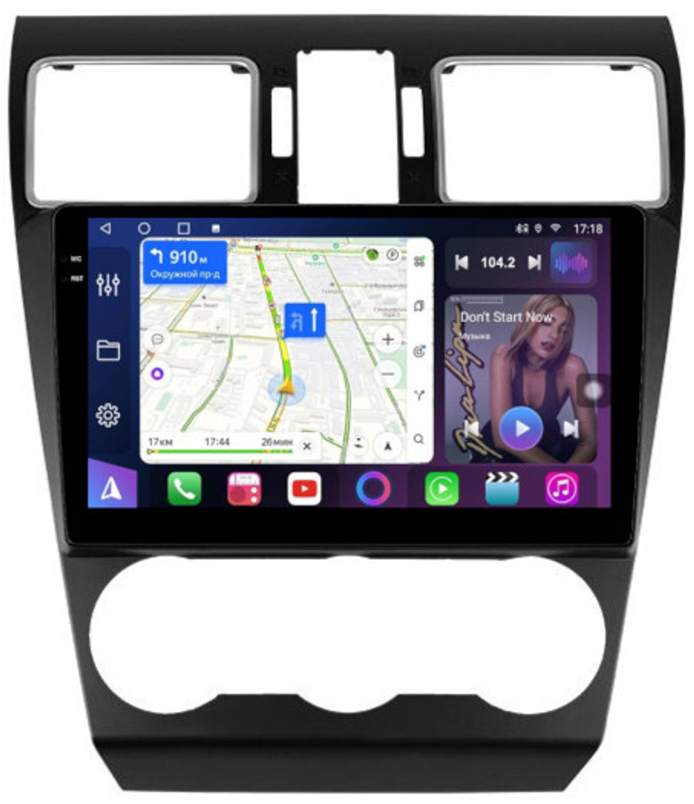 Магнитола для Subaru Forester 4, XV 1 2015-2018, Impreza 4 - FarCar 901/775M монитор 9.5" QLED на Android 14, TS18, CarPlay, 4G SIM-слот