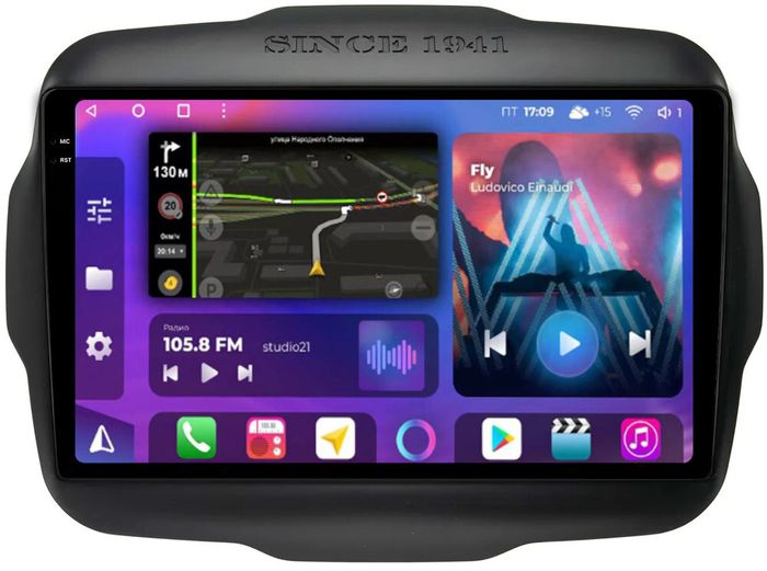 Магнитола для Jeep Renegade 2014-2021 - FarCar BM9-2K-9596 монитор 9.5" 2K QLED на Android 14, TS10, 4+32Гб, CarPlay, 4G SIM-слот