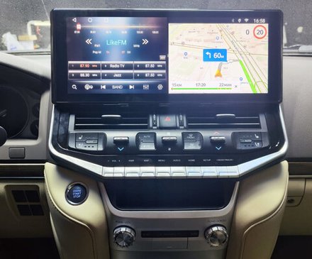 Магнитола для Toyota Land Cruiser 200 2015-2021 (с JBL и 360) - Carsys ZHT1604 монитор 16.3"! на Android 13, Carplay 8/128ГБ, 4G SIM-слот, блок климата и беспроводная зарядка