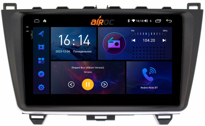 Магнитола для Mazda 6 2007-2012 (GH) - AIROC 2K RI-2415 Android 12, QLed+2K, ТОП процессор, 8/128Гб, CarPlay, SIM-слот