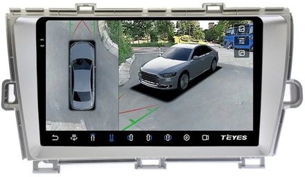 Магнитола для Toyota Prius 30 2009-2015 (правый руль) - Teyes CC3-2K-360 на Android 10, 2K QLED, 6Гб+128Гб, CarPlay, 4G SIM-слот, 4 камеры в комплекте