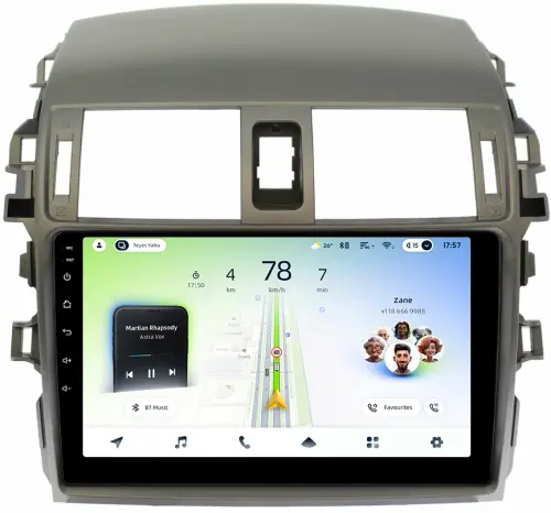 Магнитола для Toyota Corolla 150 2006-2013 (рамка тип 2) - Teyes CC4L монитор 9" IPS на Android 14, Snapdragon 662, CarPlay, 4G SIM-слот