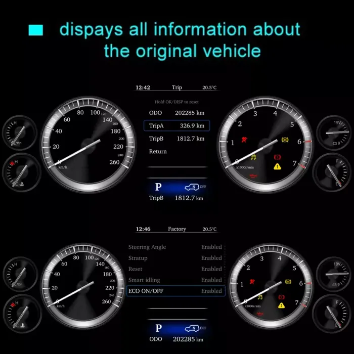 Электронная панель приборов Toyota Land Cruiser 200 2007-2015 - Kuberg NH-LCD-T01 с LCD / ЖК 12.3" экраном QLED