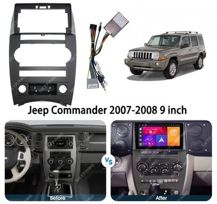 Магнитола для Jeep Commander 2005-2010 - Kuberg SF-9303 QLed+2K, Android 13, TS20, CarPlay, 4G SIM-слот