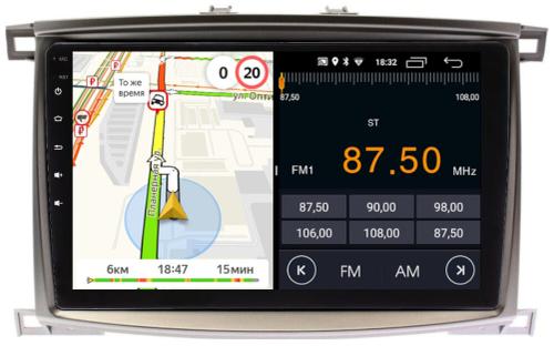 Магнитола для Toyota Land Cruiser 100, Lexus LX470 2002-2007 (экран климата снизу) - Parafar PF450LUX1FHD на Android 13, 8-ядер, 2Гб+32Гб, CarPlay, 4G SIM-слот