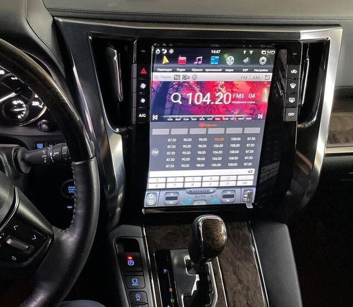Магнитола для Toyota Alphard 30, Vellfire 2015-2023 (менее 10 динамиков) - Kuberg ZF-1308L-Q6 вертикальный экран в стиле "Тесла" на Android 11, 8Гб+128Гб, CarPlay, 4G SIM-слот