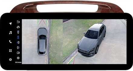 Магнитола для Toyota Camry 30 2001-2006 (рамка дерево 1) - Teyes LUX ONE 360 монитор 12.3" 2K QLED на Android 10, 6Гб+128Гб, CarPlay, 4G SIM-слот, 4 камеры в комплекте