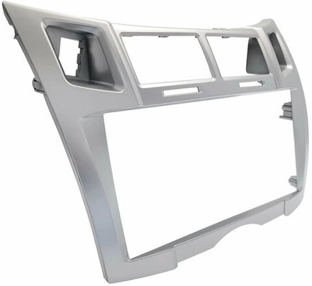 Магнитола для Toyota Vitz 2, Yaris 2 2005-2011 (рамка серебро тип 2) - FarCar XXL9-9647F2S монитор 9.5" 2K QLED на Android 14, TS20, 8+256Гб, CarPlay, 4G SIM-слот
