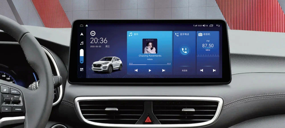 Магнитола для Hyundai Tucson 2018-2021 - Kuberg HP-H1202 монитор 12.3" в стиле BMW на Android 11, CarPlay, 4G SIM-слот