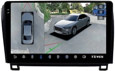 Магнитола для Toyota Tundra XK50 2007-2013, Sequoia XK60 2007-2022 - Teyes CC3-2K-360 на Android 10, 2K QLED, 6Гб+128Гб, CarPlay, 4G SIM-слот, 4 камеры в комплекте