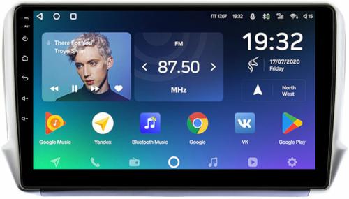 Магнитола для Peugeot 208 A9 2012-2019, 2008 A94 2013-2019 - Teyes CC2 PLUS монитор 10" QLED на Android 10, ТОП процессор, 4Гб+64Гб, 4G SIM-слот