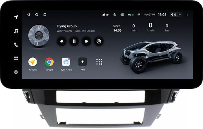 Магнитола для Mitsubishi Pajero Sport 3 2020-2024, Montero Sport (прямоугольный климат, рамка 9) - Teyes LUX ONE ROUND монитор 12.3" 2K QLED на Android 10, CarPlay, 4G SIM-слот