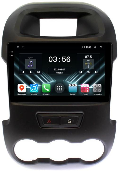 Магнитола для Ford Ranger 3 2011-2015 (рамка тип 2) - FarCar DX245M монитор 9.5" IPS на Android 13, 4+64Гб, CarPlay