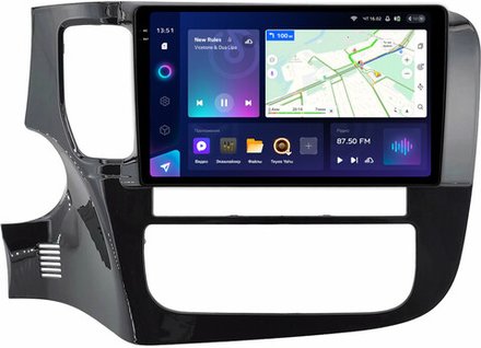 Магнитола для Mitsubishi Outlander 3 2012-2022 (овальный климат) - Teyes CC3-2K монитор 9.5" 2K QLED на Android 10, ТОП процессор, CarPlay, 4G SIM-слот
