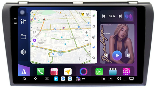 Магнитола для Mazda 3 BK, Axela 2003-2009 - FarCar XXL161M монитор 9.5" 2K QLED на Android 14, TS20, 8+256Гб, CarPlay, 4G SIM-слот
