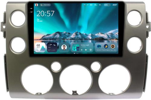 Магнитола для Toyota FJ Cruiser 2005-2022 (рамка серая) - Teyes CC4 монитор 9.2" 2K QLED на Android 14, Snapdragon 680, DSP, CarPlay, 4G SIM-слот