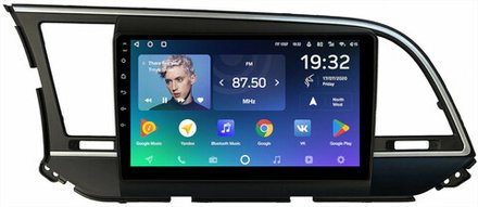 Магнитола для Hyundai Elantra 6 2016-2018 (штатная КЗВ, рамка тип 1) - Teyes CC2 PLUS монитор 9" QLED на Android 10, ТОП процессор, 4Гб+64Гб, 4G SIM-слот