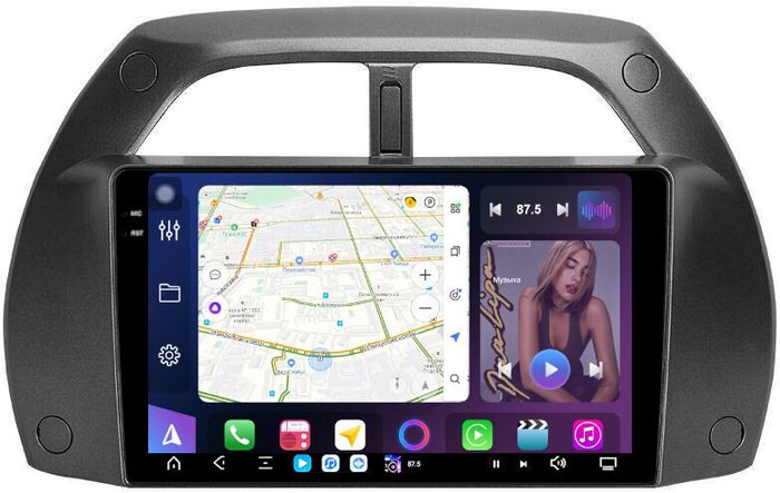 Магнитола для Toyota RAV4 2 2000-2003 - FarCar S500-TS20 монитор 9.5" 2K QLED на Android 14, Быстрейшая, CarPlay, 4G SIM-слот