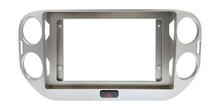 Комплект рамки с разъёмами 10"+can VW Tiguan 2007-2017 (любая аварийка) серебро