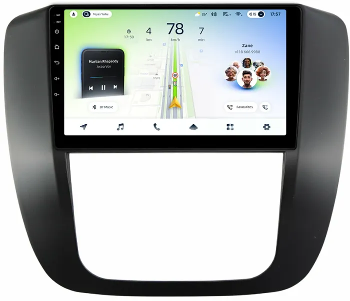 Магнитола для Chevrolet Tahoe 900 2006-2014 (рамка черная) - Teyes CC4L монитор 9" IPS на Android 14, Snapdragon 662, CarPlay, 4G SIM-слот