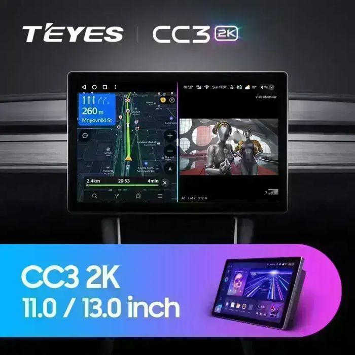 Магнитола для KIA Sorento 2006-2011 - Teyes CC3-2K-360 монитор 13" 2K QLED на Android 10, 6Гб+128Гб, CarPlay, 4G SIM-слот, 4 камеры в комплекте