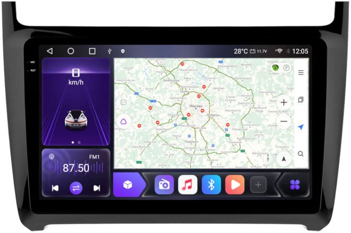 Магнитола для Volkswagen Polo 2009-2020 - Kuberg OL-9903 QLed+2K, Android 12, TS10,  CarPlay, 4G SIM-слот