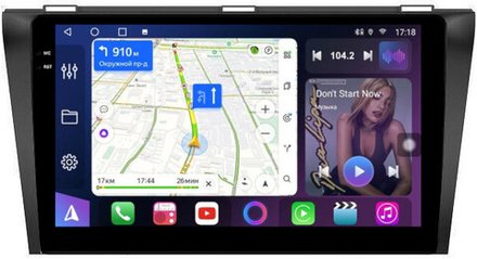 Магнитола для Mazda 3 BK, Axela 2003-2009 - FarCar BM161M монитор 9.5" QLED на Android 14, TS10, 4+32Гб, CarPlay, 4G SIM-слот