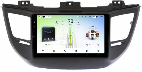 Магнитола для Hyundai Tucson 3 2015-2018 (штатная КЗВ, рамка черная) - Teyes CC4L монитор 9" IPS на Android 14, Snapdragon 662, CarPlay, 4G SIM-слот