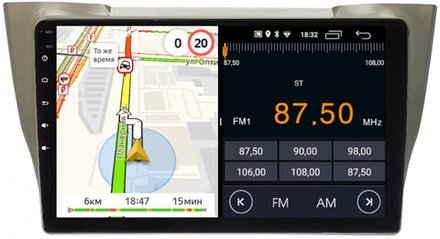 Магнитола для Toyota Harrier XU30 2003-2013, Lexus RX 2003-2009 (монохром сверху) - Parafar PF300LUX1FHD на Android 13, 8-ядер, 2Гб+32Гб, CarPlay, 4G SIM-слот