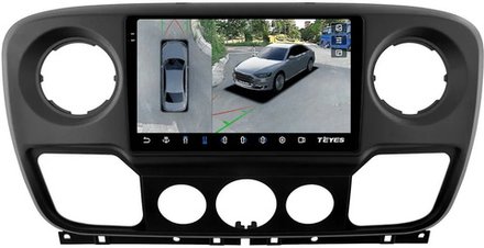 Магнитола для Renault Master 2010-2019 - Teyes CC3-2K-360 на Android 10, 2K QLED, 6Гб+128Гб, CarPlay, 4G SIM-слот, 4 камеры в комплекте
