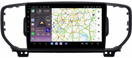 Магнитола для KIA Sportage 2018-2021 (рамка черная) - Kuberg QLed, Android 13, TS20, CarPlay, SIM-слот