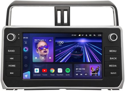 Магнитола для Toyota Land Cruiser Prado 150 2017-2023 (рамка с кнопками и крутилками) - Teyes CC3 монитор 9" QLED на Android 10, ТОП процессор, 4Гб+32Гб, CarPlay, 4G SIM-слот