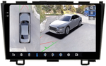 Магнитола для Honda CR-V 3 2006-2012 - FarCar BX009M-360 монитор 9.5" 2K QLED на Android 13, Быстрая, CarPlay, 4G SIM-слот, 4 камеры в комплекте