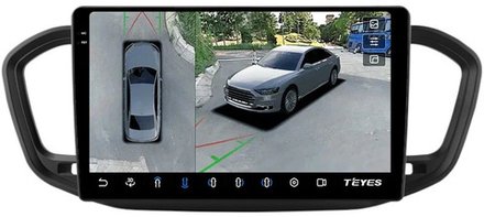 Магнитола для Lada Vesta NG 2023+ (штатный экран) - Teyes CC3-2K-360 монитор 10.36" на Android 10, 2K QLED, 6Гб+128Гб, CarPlay, 4G SIM-слот, 4 камеры в комплекте