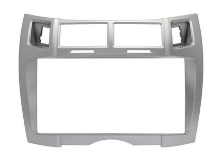 Комплект рамки с разъёмами 9" Toyota Yaris/Vitz P90 2005-2010 серебро Тип2 с боковинами